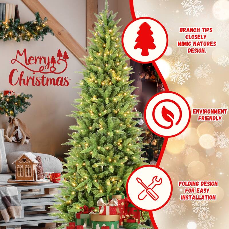 Pre-lit PE&PVC Green Christmas Tree - N/A