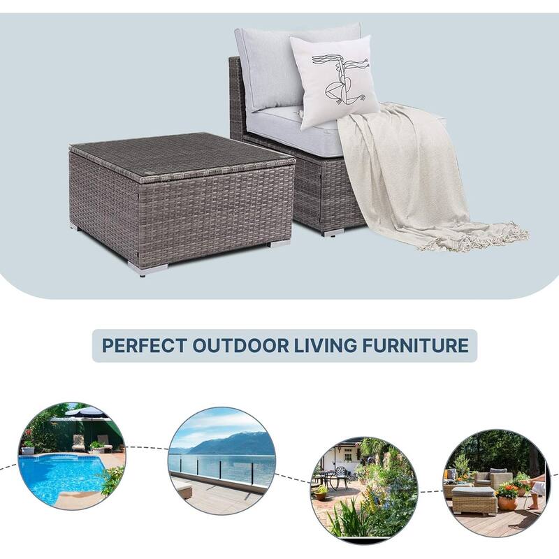 2 Pieces Outdoor Patio Furniture Set