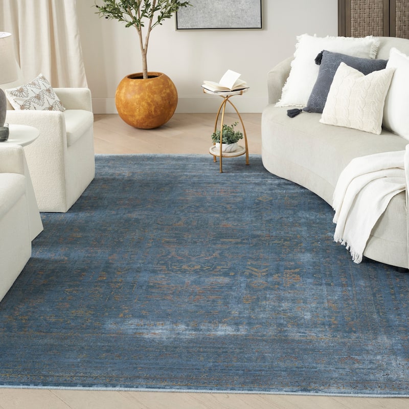 Nourison Luxurious Indoor only Persian Area Rug - 9' 10" x 12' 6" - Blue - Rectangle