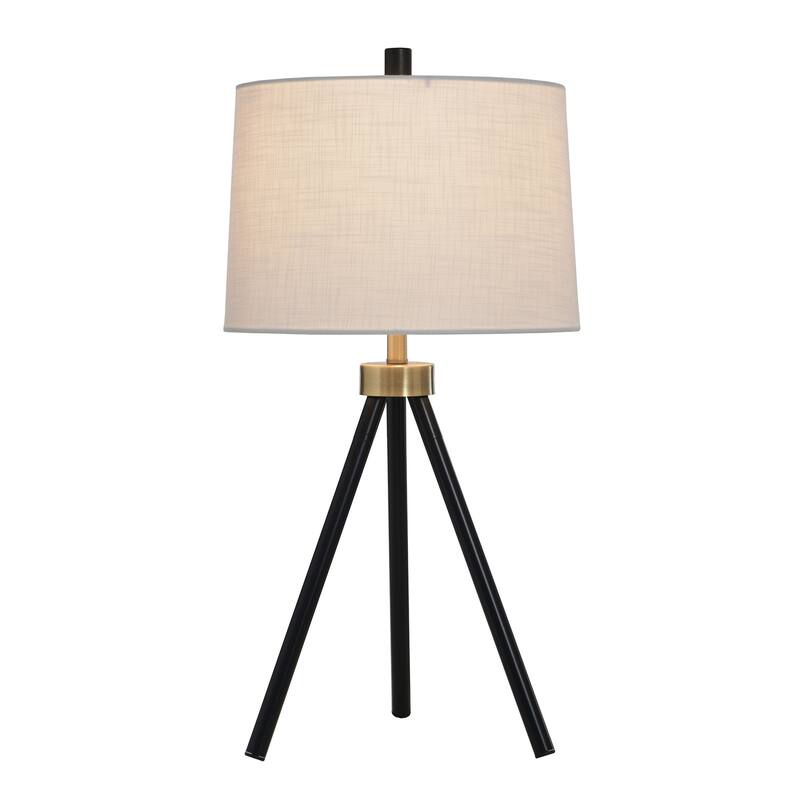 StyleCraft Steel Table Lamp - Werth Gold & Black - White Shade