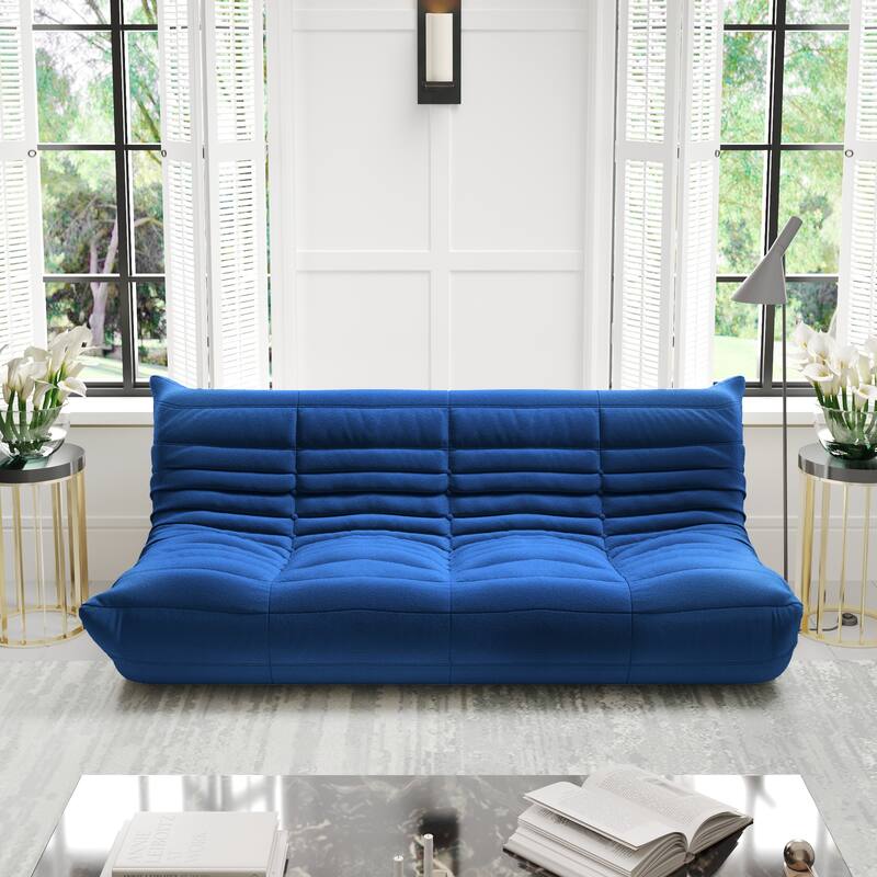 69 Inch Armless Teddy Fabric Soft Sofa Modern Couch