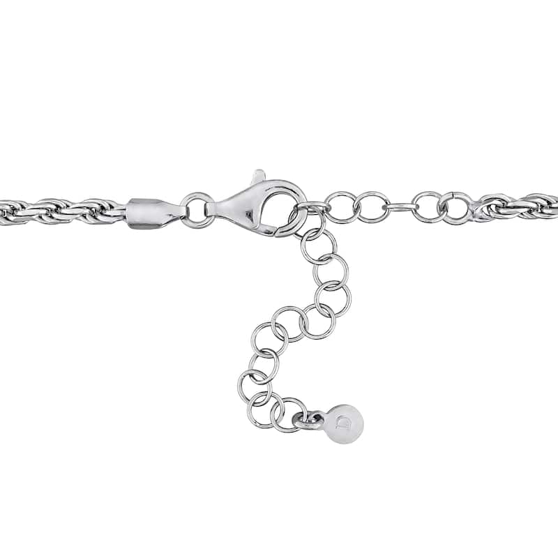 Miadora 2.5mm Rope 5mm Bead Necklace in Sterling Silver