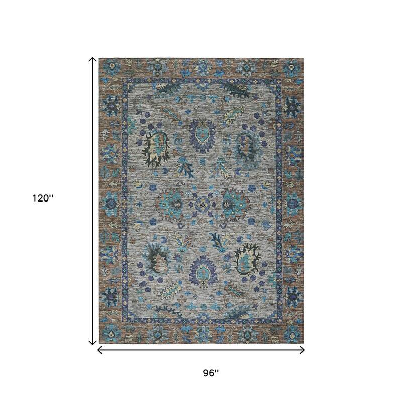 HomeRoots Floral Traditional Rectangle Outdoor Rug
