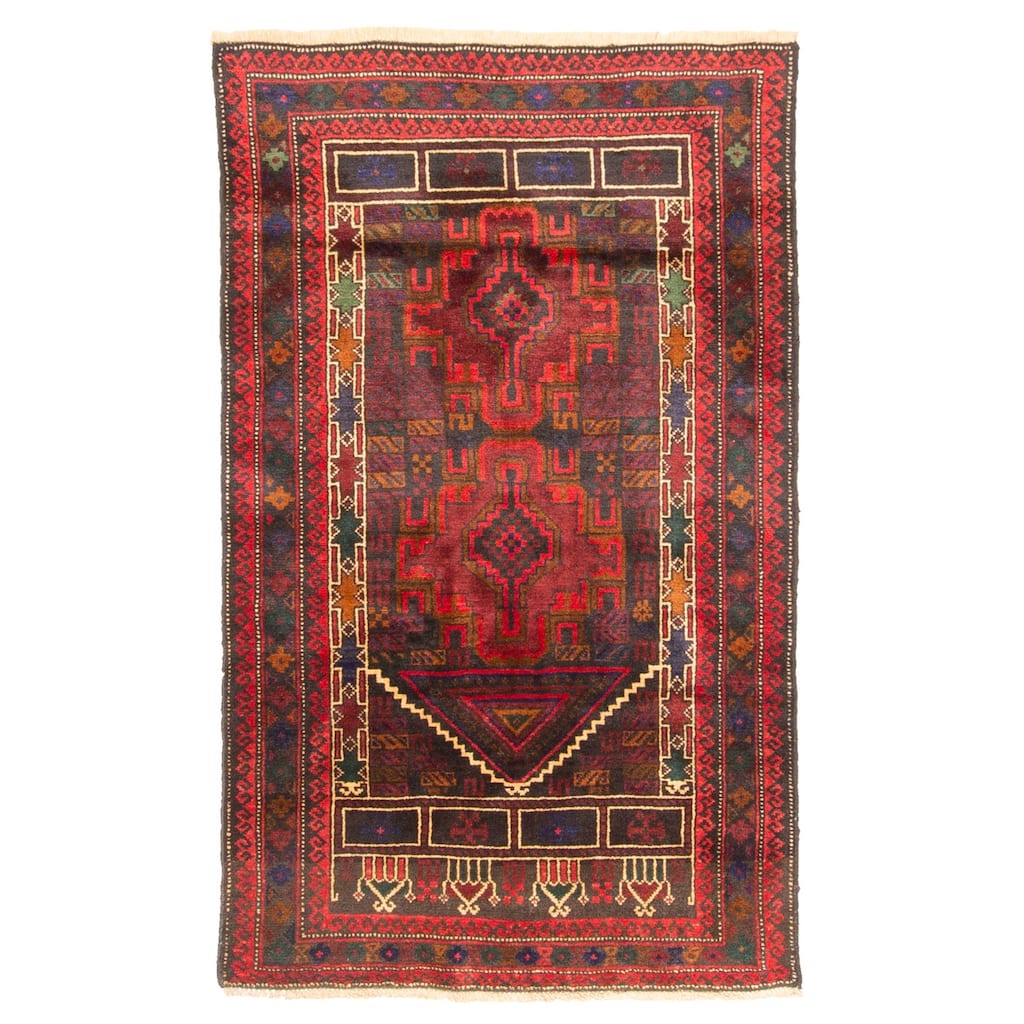 ECARPETGALLERY Hand-knotted Teimani Dark Grey Wool Rug - 2'8 x 4'4