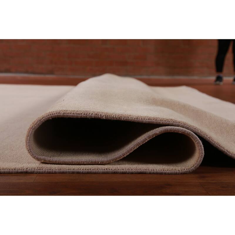 Hand Knotted Oriental 100% Wool Carpet Modern Solid Peach Gabbeh Area Rug - 12' 6'' X 9' 1''