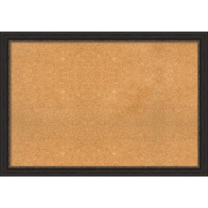 Accent Bronze Narrow Framed Cork Bulletin Memo Board - 40-Inch x 28-Inch