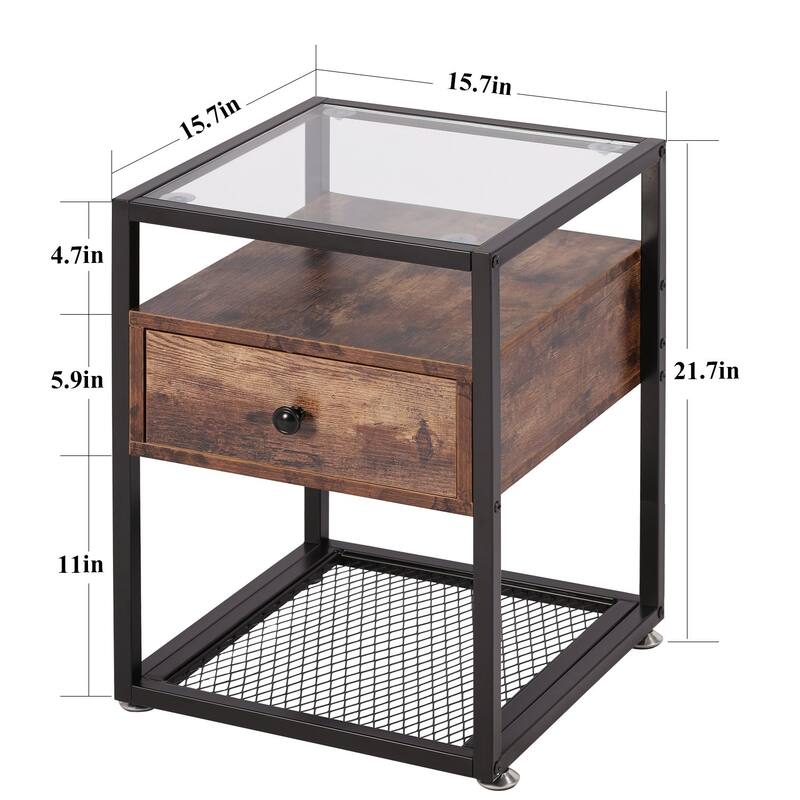 Taomika 3 Pieces Modern Coffee Table Set with Storage Shelves,Brown/Black Sets