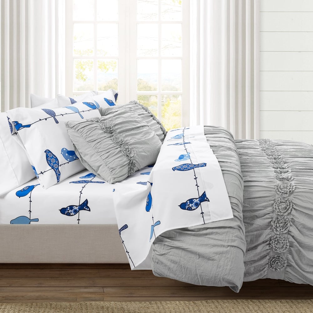 Lush Decor Rowley Birds Soft 6 Piece Sheet Set