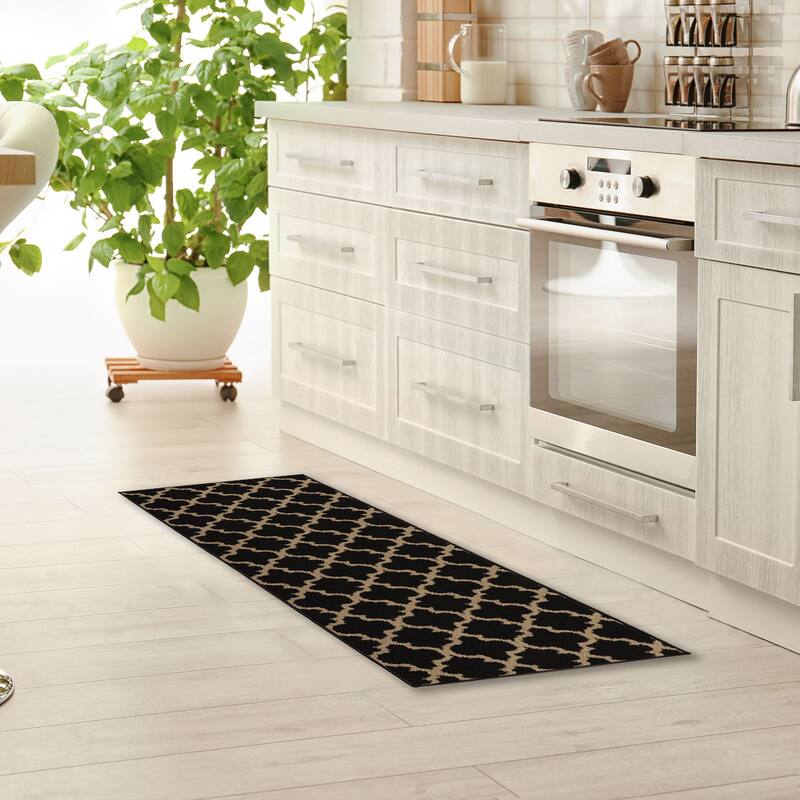 Wool Effect Arabesque Kitchen Mat