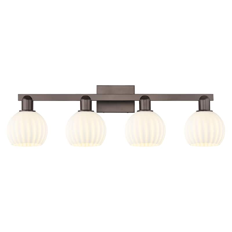 Innovations Lighting Endless Possibilities Arcadia - White Venetian - 4 Light 33" Bath Vanity Light - Oil Rubbed Bronze