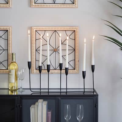 CosmoLiving by Cosmopolitan Black Metal Tapered 7 Plate Candelabra