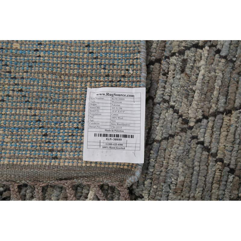 Trellis Moroccan Area Rug Handmade Wool Carpet - 6'6"x 10'0"