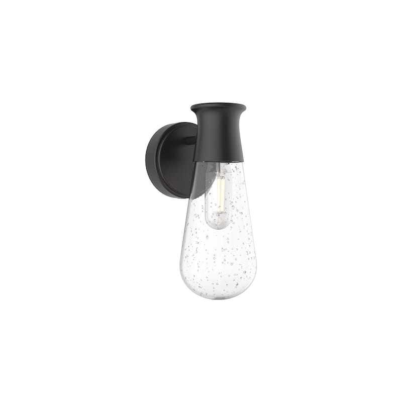 Alora Lighting EW464001 Marcel 12" Tall Wall Sconce - Black / Clear Bubble Glass