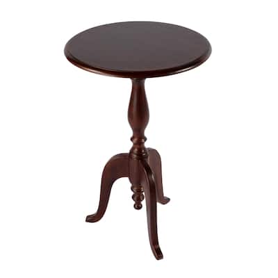 Tia 18 in. W Round Wood Pedestal Side Table