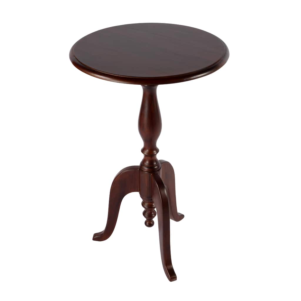 Tia 18 in. W Round Wood Pedestal Side Table