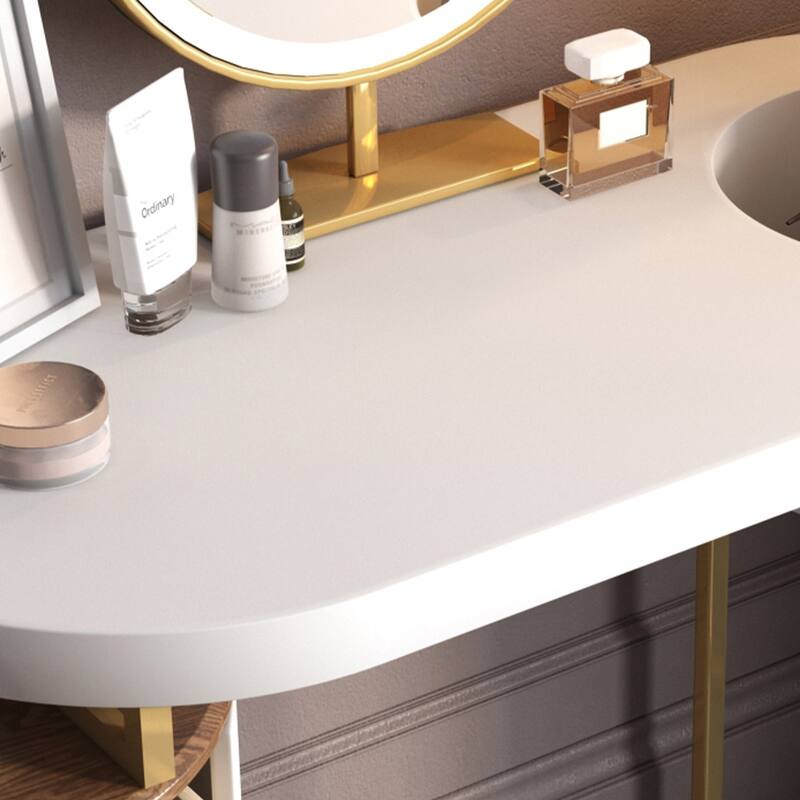 Makeup Vanity Set, Modern Movable Tray Top Dressing Table, Without