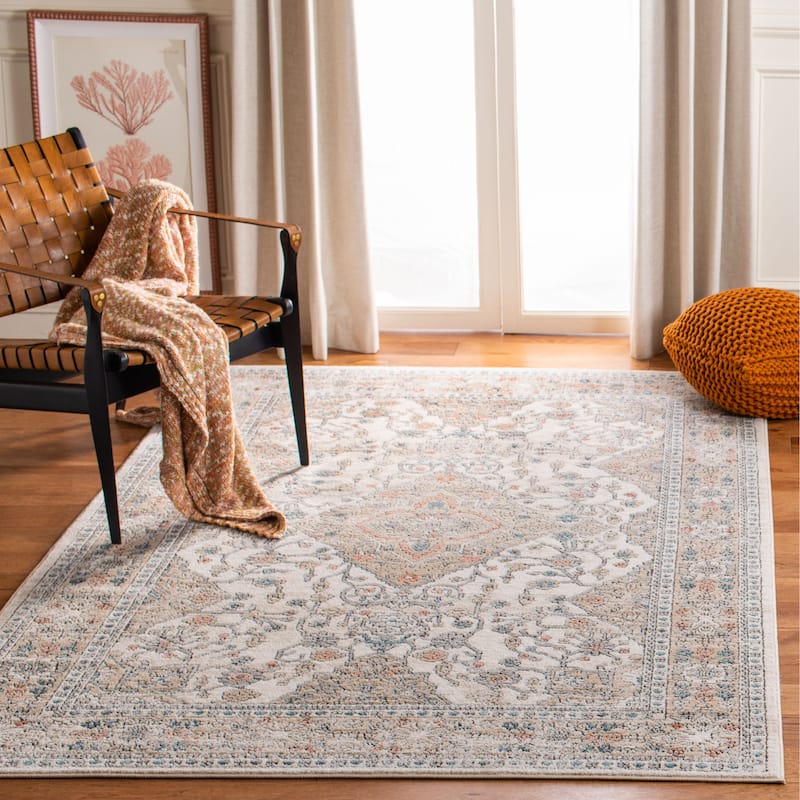 SAFAVIEH Oregon Medora Oriental Medallion Rug - 4' x 6' - Grey/Ivory