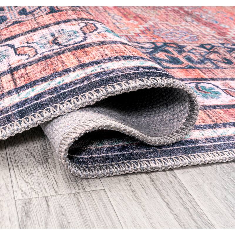 JONATHAN Y Didim Geometric Medallions Machine Washable Area Rug