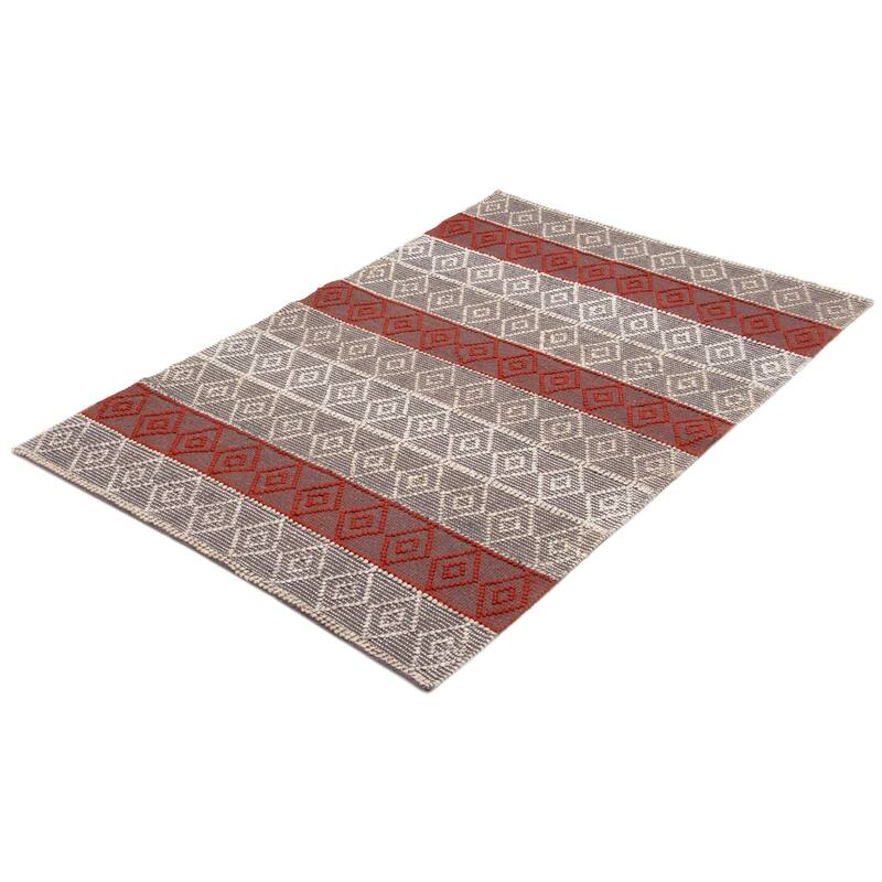 ECARPETGALLERY Braid weave Sienna Grey Wool Rug - 5'0 x 7'10