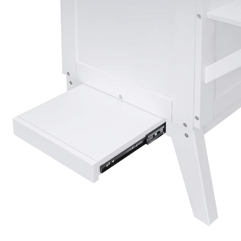 Queen Size Murphy Bed with USB Port, Solid Wood Murphy Chest Bed, Platform Murphy Bed Frame with Removable Shelves On Each Side