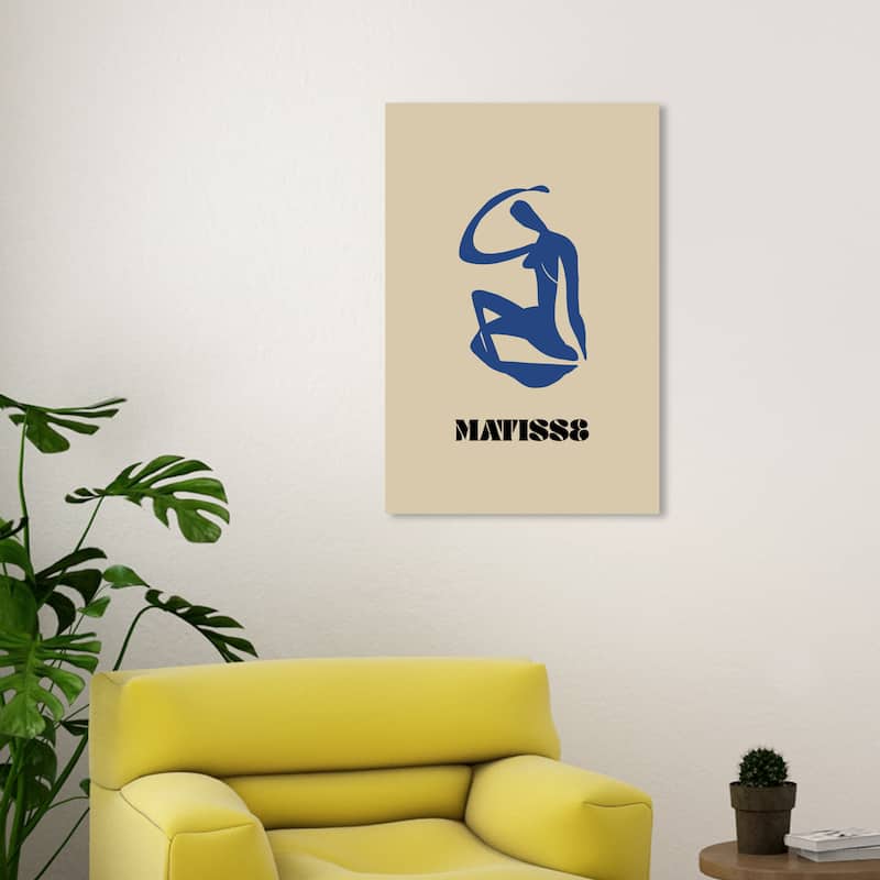 Wynwood Studio Canvas Abstract Henry Matisse Symmetry Blue and Dark Blue Modern & Contemporary Wall Art Canvas Print - 30 x 20