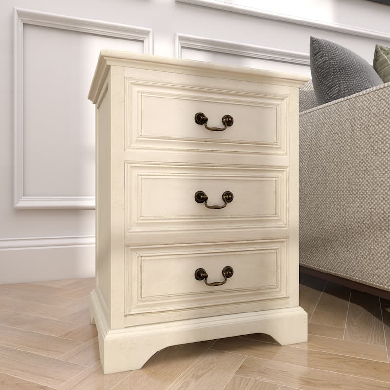 Wood 3 Drawer Room Cabinet - Cream - Roche River Decor