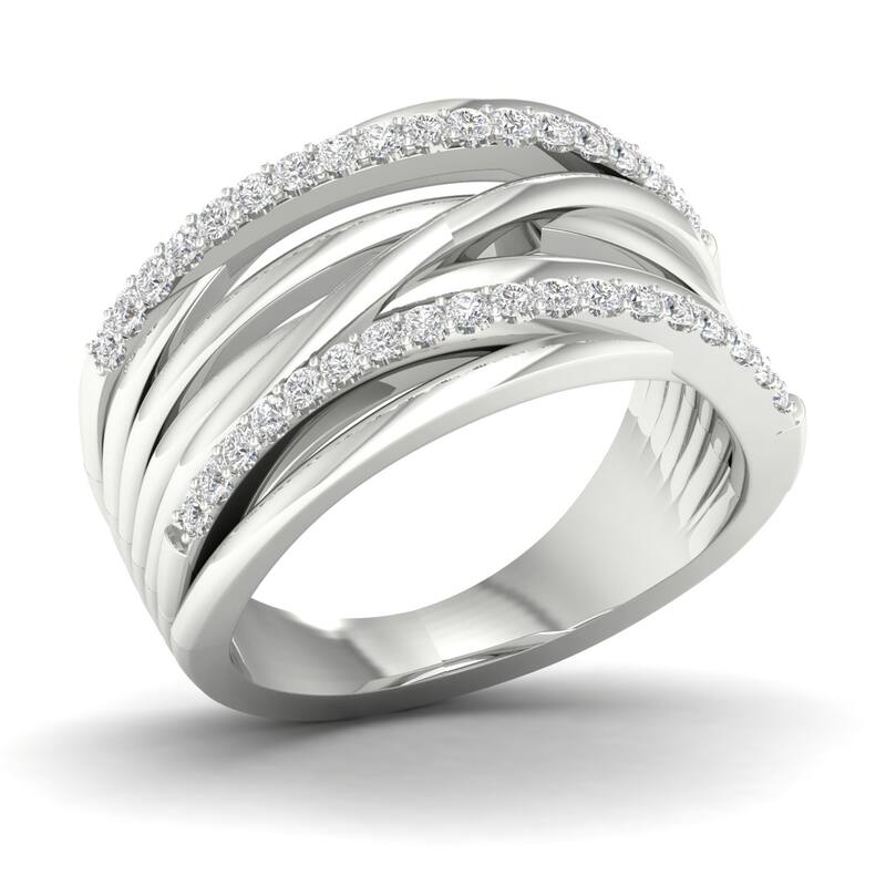 1/3ct TDW Diamond Crossover Ring in 10k Gold for Women