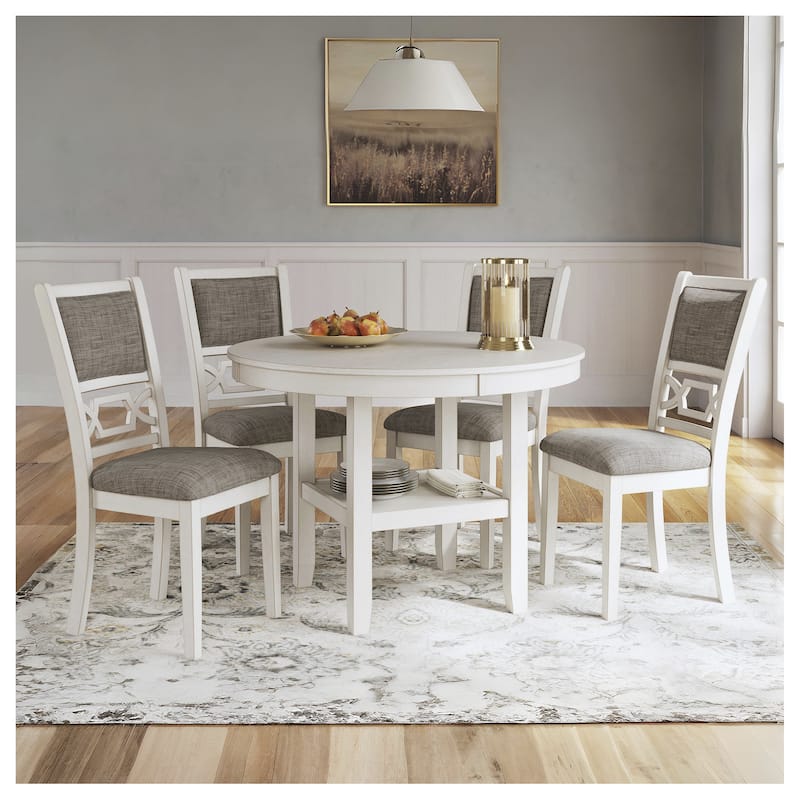 Signature Design by Ashley Erinberg White/Gray Dining Table Set (Set of 5) - 42" W x 42" D x 30" H - White
