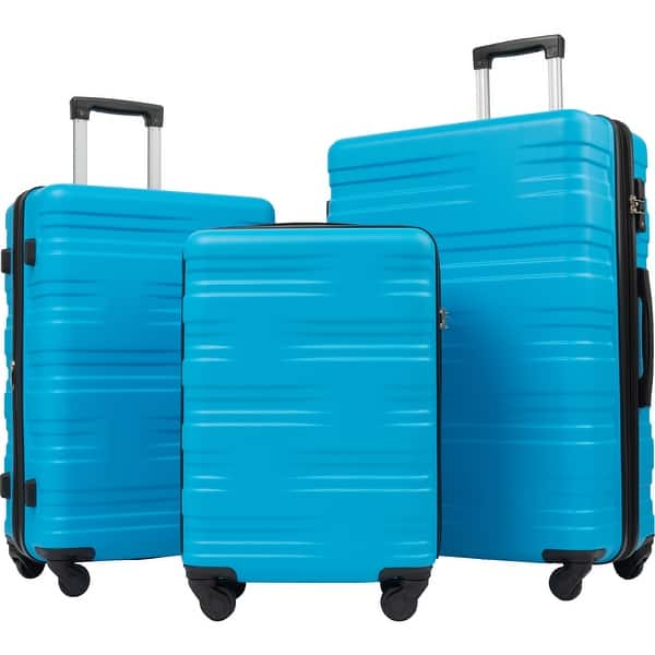 slide 1 of 63, Siavonce Lightweight Luggage Sets Suitcase 3 Pcs Blue