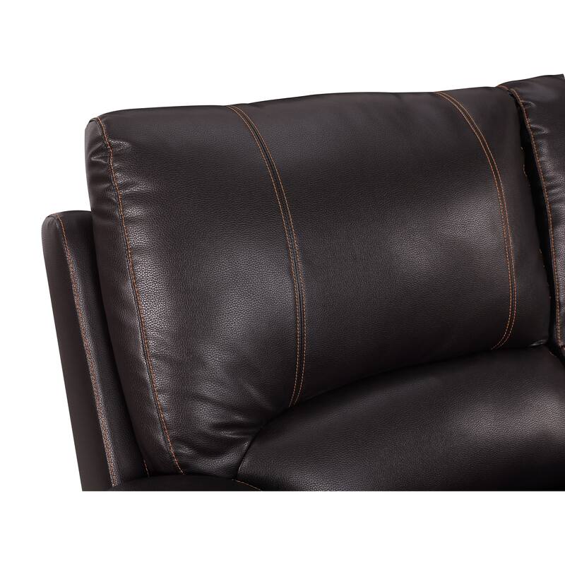Leather-Air Recliining Console Loveseat