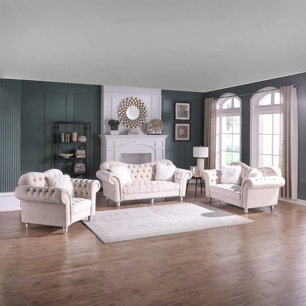 Morden Fort Luxury Classic America Chesterfield Tufted Living Room
