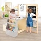 preview thumbnail 5 of 21, Costway Kids Art Center Wooden Table Bench Set Adjustable Double-Sided - See Details