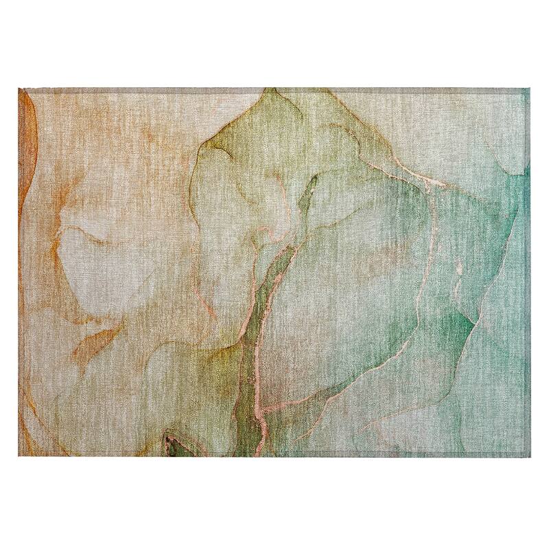 Machine Washable Indoor/ Outdoor Watercolor Chantille Rug