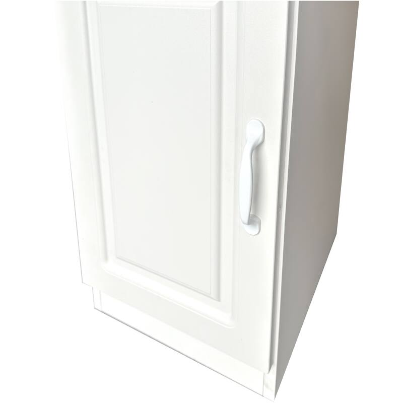 Roomfitters L-Shaped Corner Computer Desk with Hutch and Shelves, Modern Home Office Study Desk with Storage, White