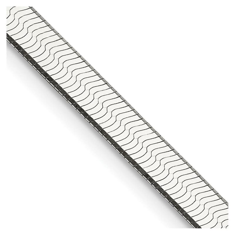 Curata 925 Sterling Silver 4.5mm Magic Herringbone Chain Necklace