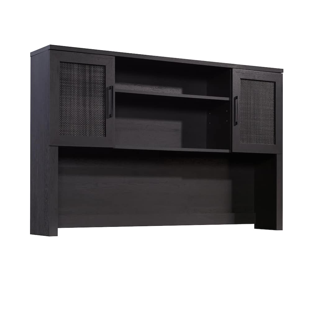 Engineered Wood Coastal Hutch with Storage, Black - 65.98"W x 11.5"D x 42.21"H
