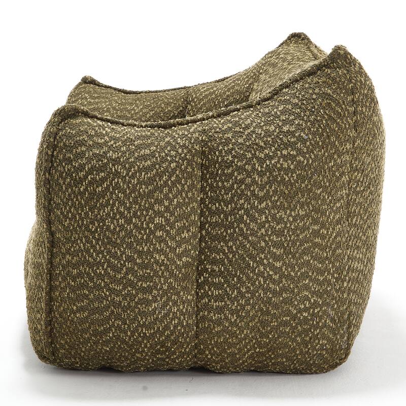 Chenille Square Lounge Chair with Armrests and High Resilience Foam Seat