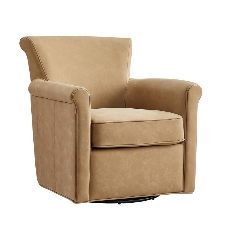 Whitby Faux Leather Swivel Accent Chair