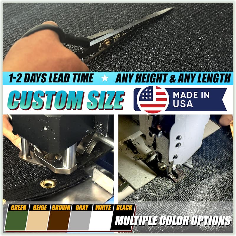 ColourTreeUSA 25 ft. Length Fence Privacy Screen Windscreen Cover Fabric Shade Tarp Netting Mesh Cloth Commercial Grade 170 GSM