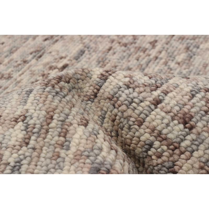 ECARPETGALLERY Hand-knotted Tangier Light Grey Wool Rug - 5'3 x 7'8