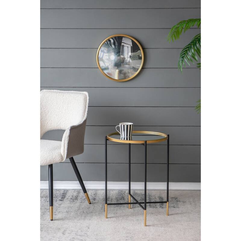Nesting Side Tables Set of 2 with Glass Tops and Metal Frame