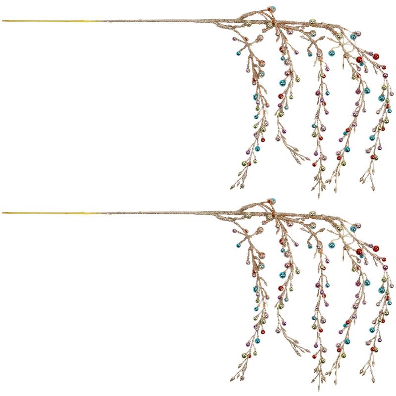 Hanging Beaded Artificial Christmas Sprays - Set of 2 - 28"