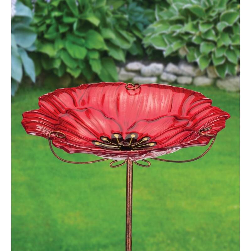 Birdbath/Feeder Stake - Poppy