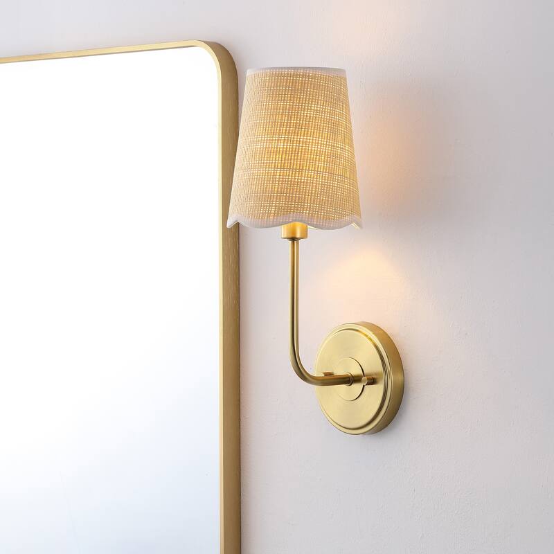 Lila Scalloped Fabric Shade/Metal LED Vanity Light - 6"