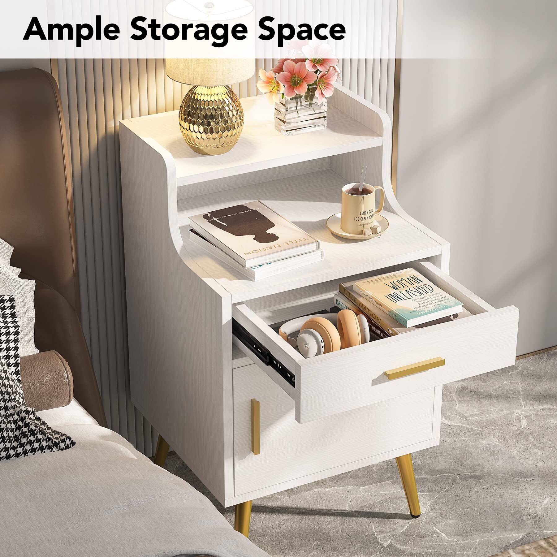 32 in top tall nightstand