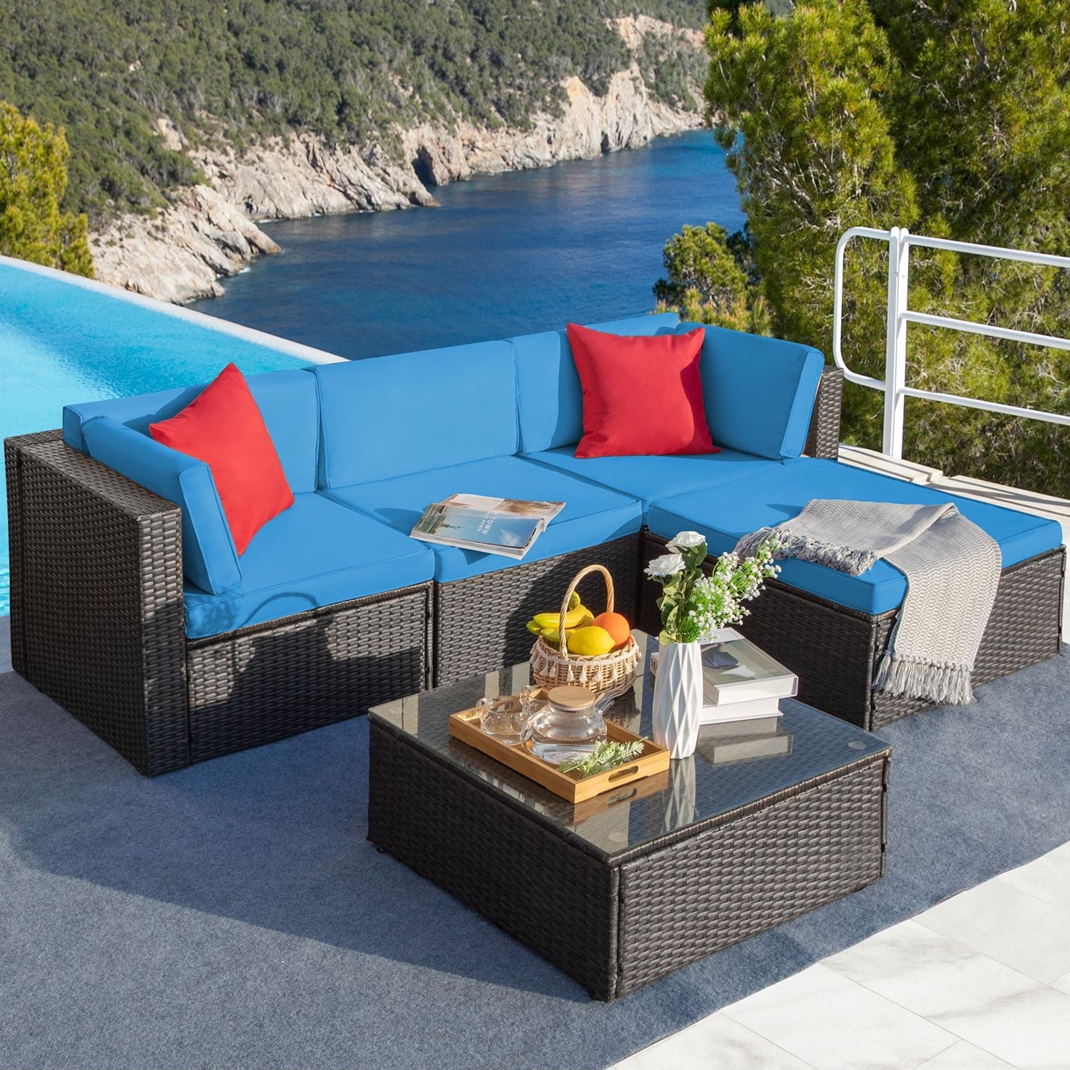 All weather store patio sectional