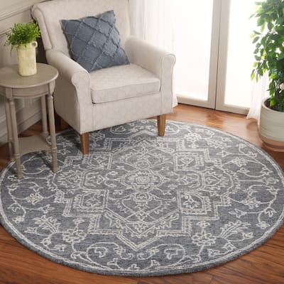 SAFAVIEH Handmade Micro-Loop Berivan Medallion Wool Rug
