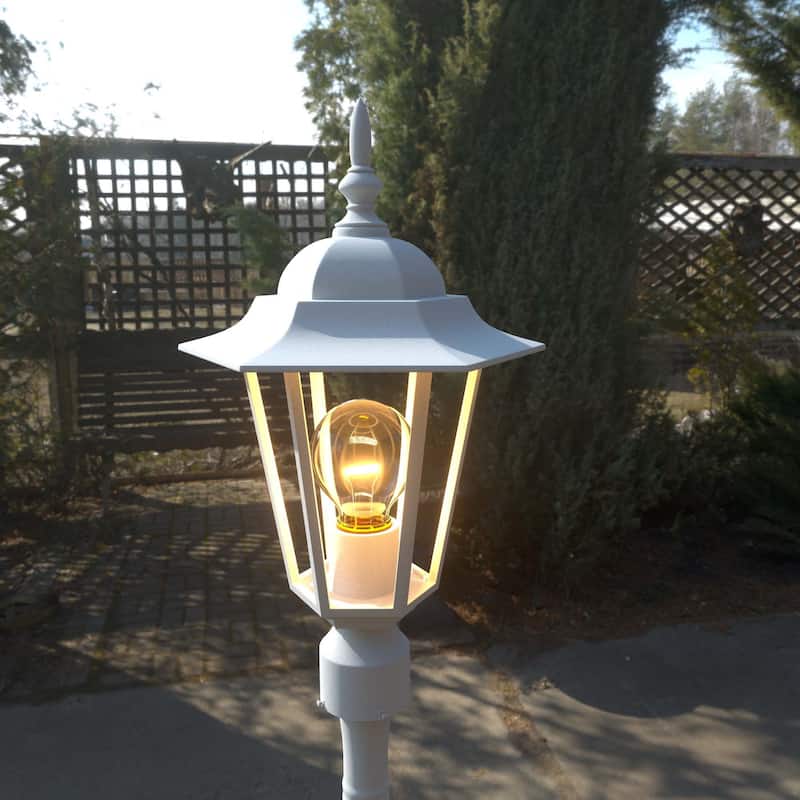 1-Light Outdoor Post Lantern Fixture E26 Exterior Lamp for Yard Patio