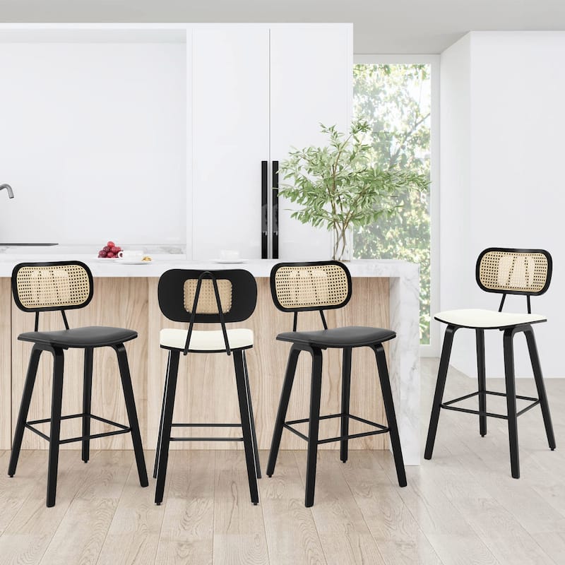 26-Inch Upholstered Counter/ Bar Stools Set of 2 or 3 - 35.1"H x 17.7"W x 19.5"D