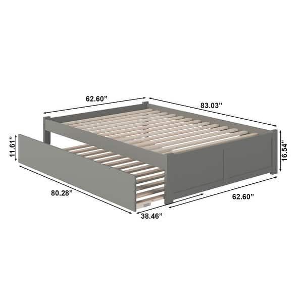 dimension image slide 3 of 11, Concord Bed with Footboard and Twin Extra Long Trundle